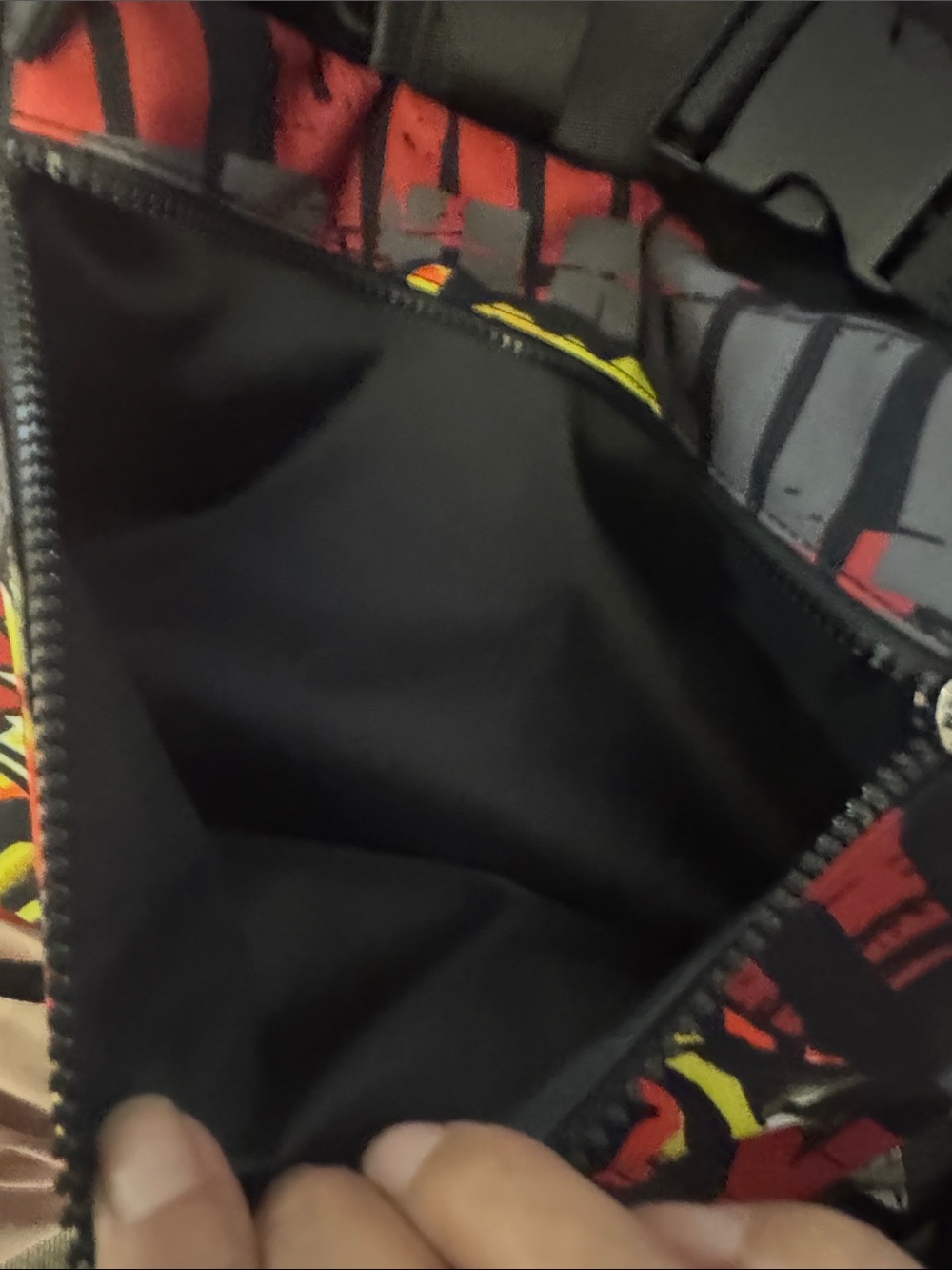 Ed Hardy Black Backpack with Red, Yellow & White Fierce Tiger Graphic - Picture 2 of 10